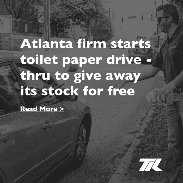An Atlanta firm starts a toilet paper drive-thru to give away its stock for free
